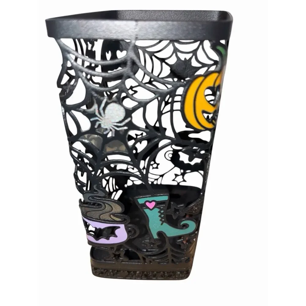 Bath & Body Works Halloween Witch Foaming Soap Holder Sleeve Spider Web Pumpkin